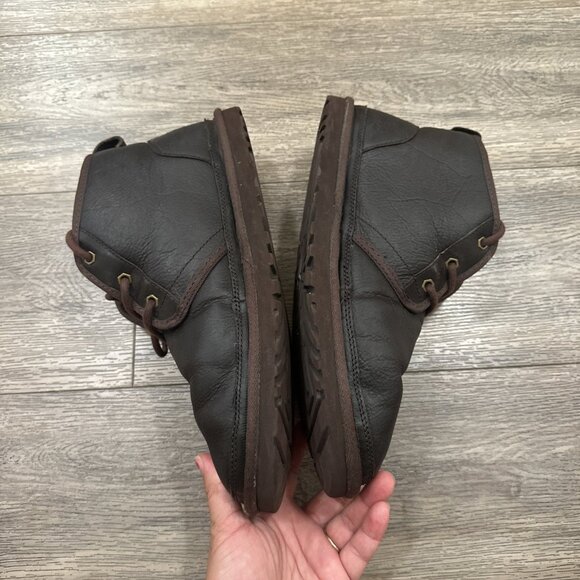 UGG Neumel Dark Brown Leather Shearling Wool Lined Chukka Boots Men\'s size 11 main image 8